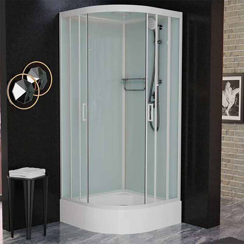 Душевая кабина Frank F409/1 White 90x90, с полотенцедержателем, стекло прозрачное, профиль белый
