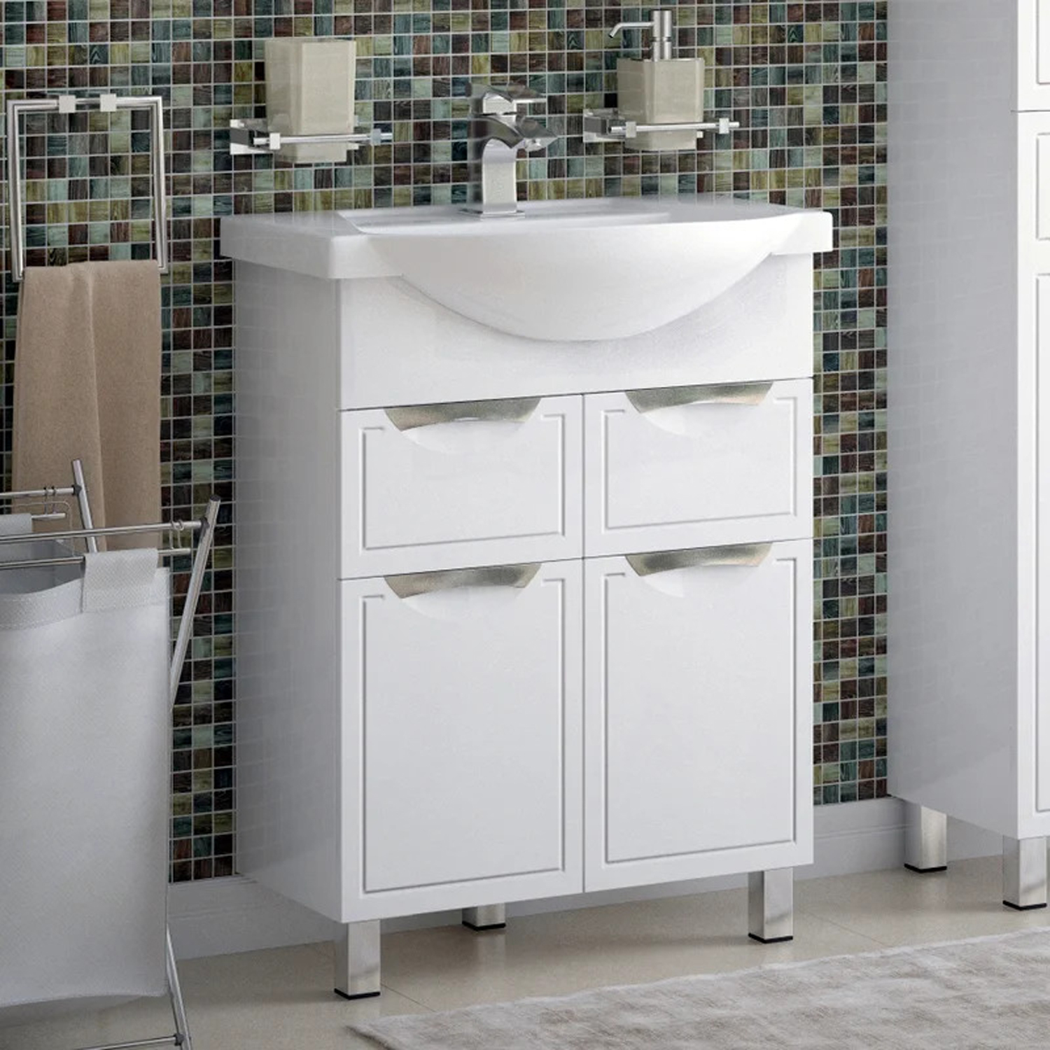 Мебель для ванной Corozo Монро 65, цвет белый - фото 1