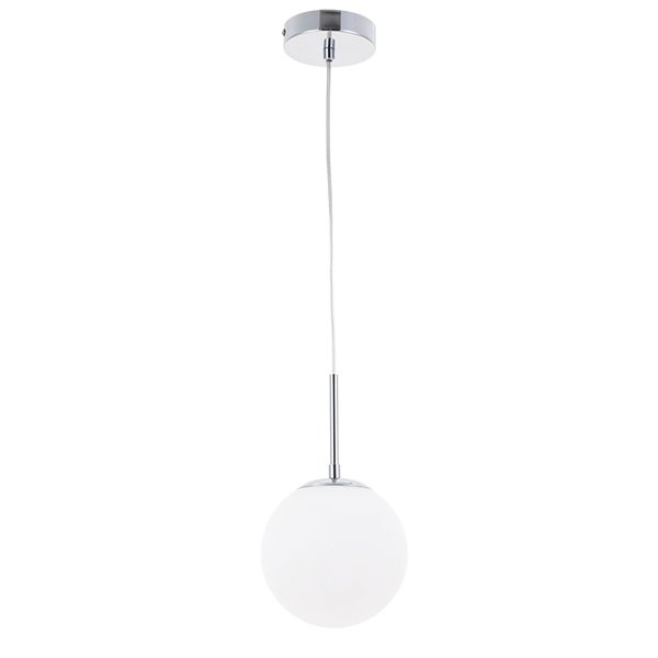 Подвесной светильник Arte Lamp Volare A1565SP-1CC, арматура хром, плафон стекло белое, 15х15 см