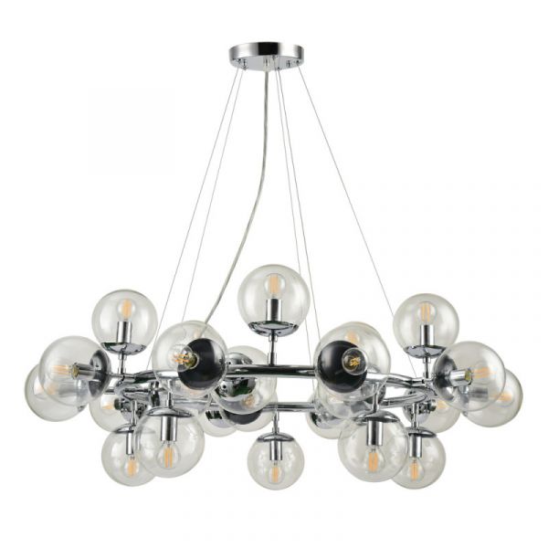 Подвесная люстра Arte Lamp Bolla A1664SP-25CC, арматура хром, плафоны стекло прозрачное, 100х100 см