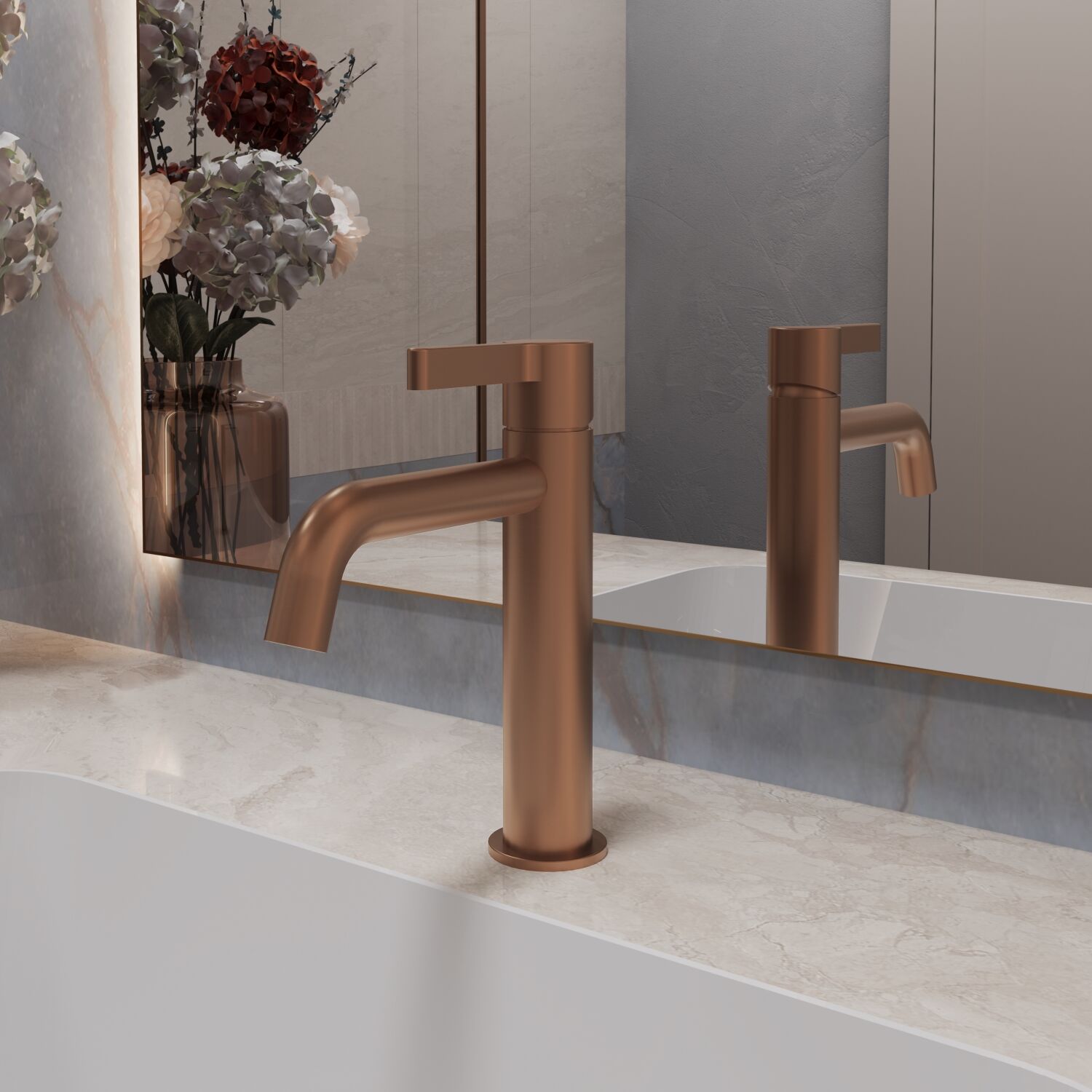 Смеситель Vincea Villa VBF-1VL1BC для раковины, цвет брашированная медь - фото 1