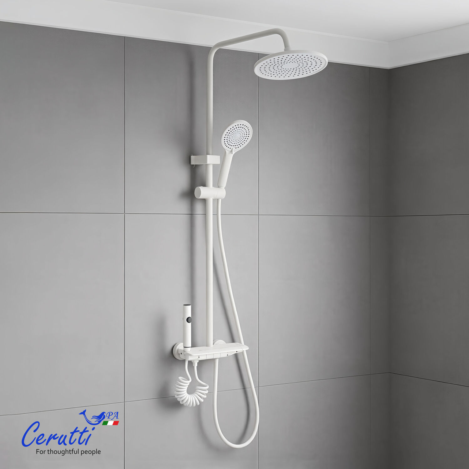 Душевая стойка CeruttiSPA Igino W, цвет молочный - фото 1