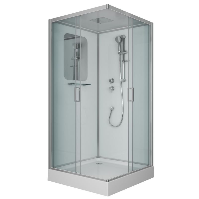 Душевая кабина Niagara Premium NG-6002-01Q 100х100, стекло прозрачное, профиль хром, с крышей - фото 1