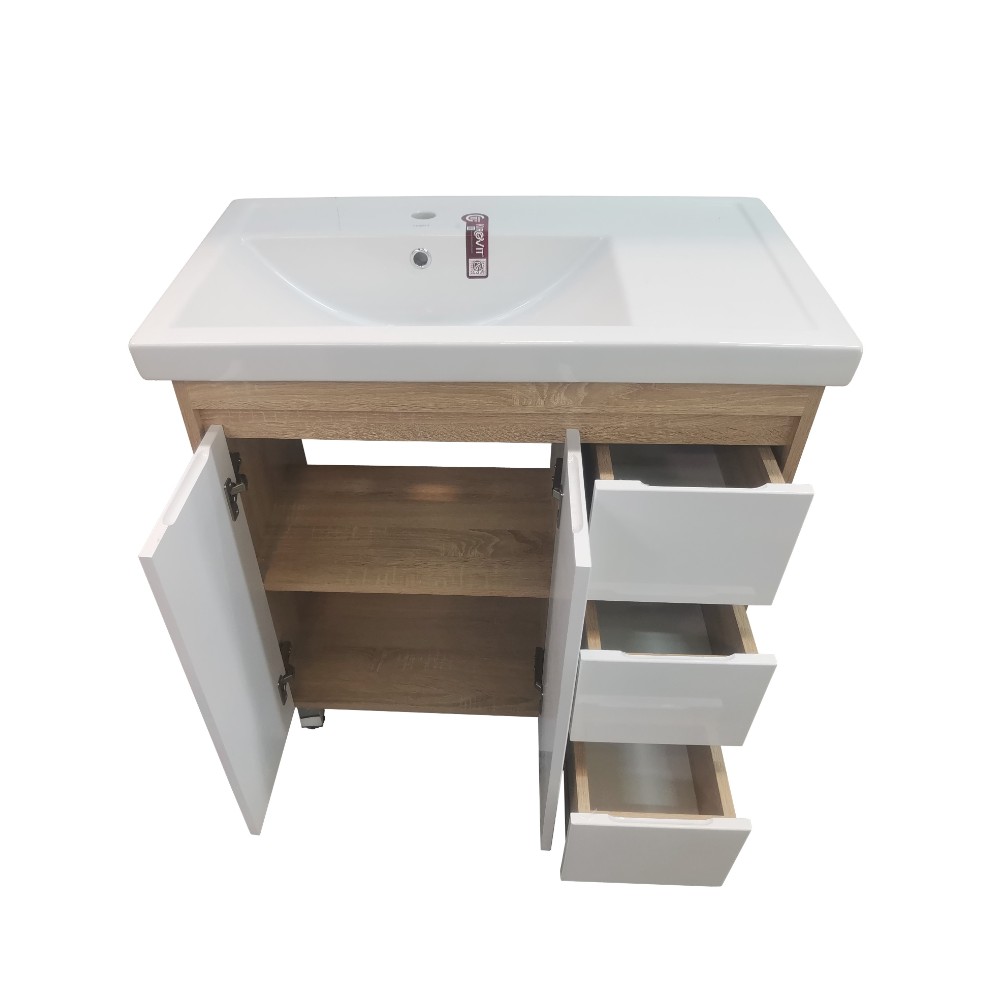 Мебель для ванной Corozo Остин 80, цвет дуб сонома - фото 1