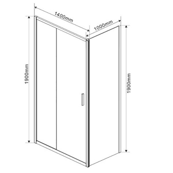 Душевой уголок Vincea Garda VSR-1G1 140x100, стекло прозрачное, профиль хром