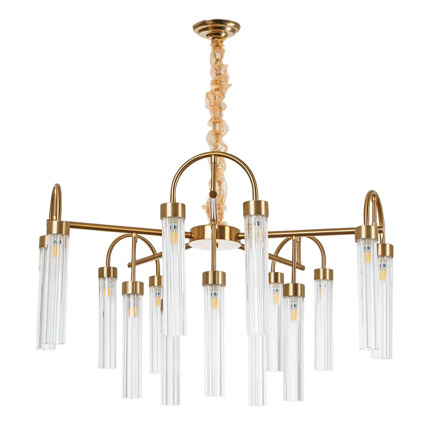 Подвесная люстра Arte Lamp Borgia A4088LM-15AB, арматура античная бронза, плафон стекло прозрачное
