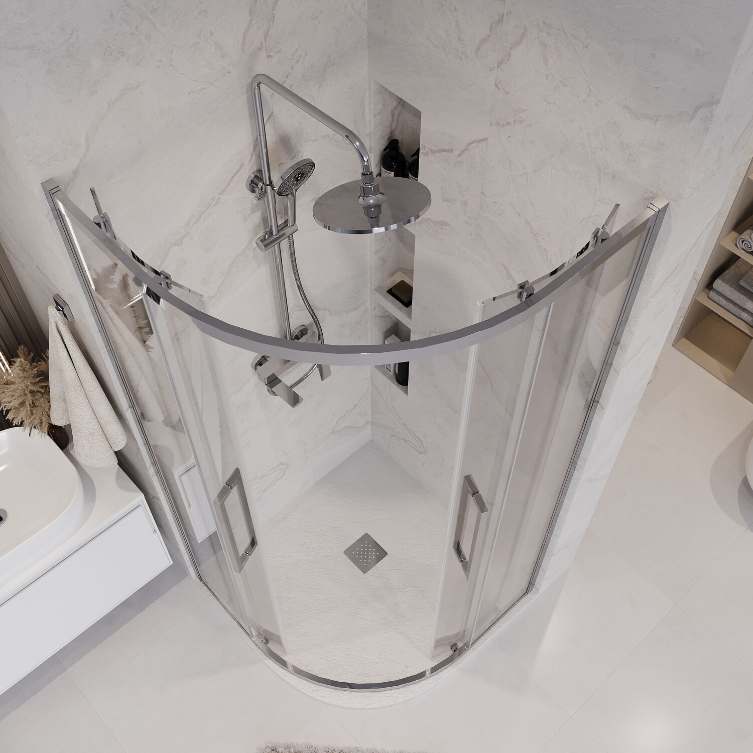 Душевой уголок Grossman Cosmo 301.K33.02.9090.10.00 90х90, стекло прозрачное, профиль хром - фото 1