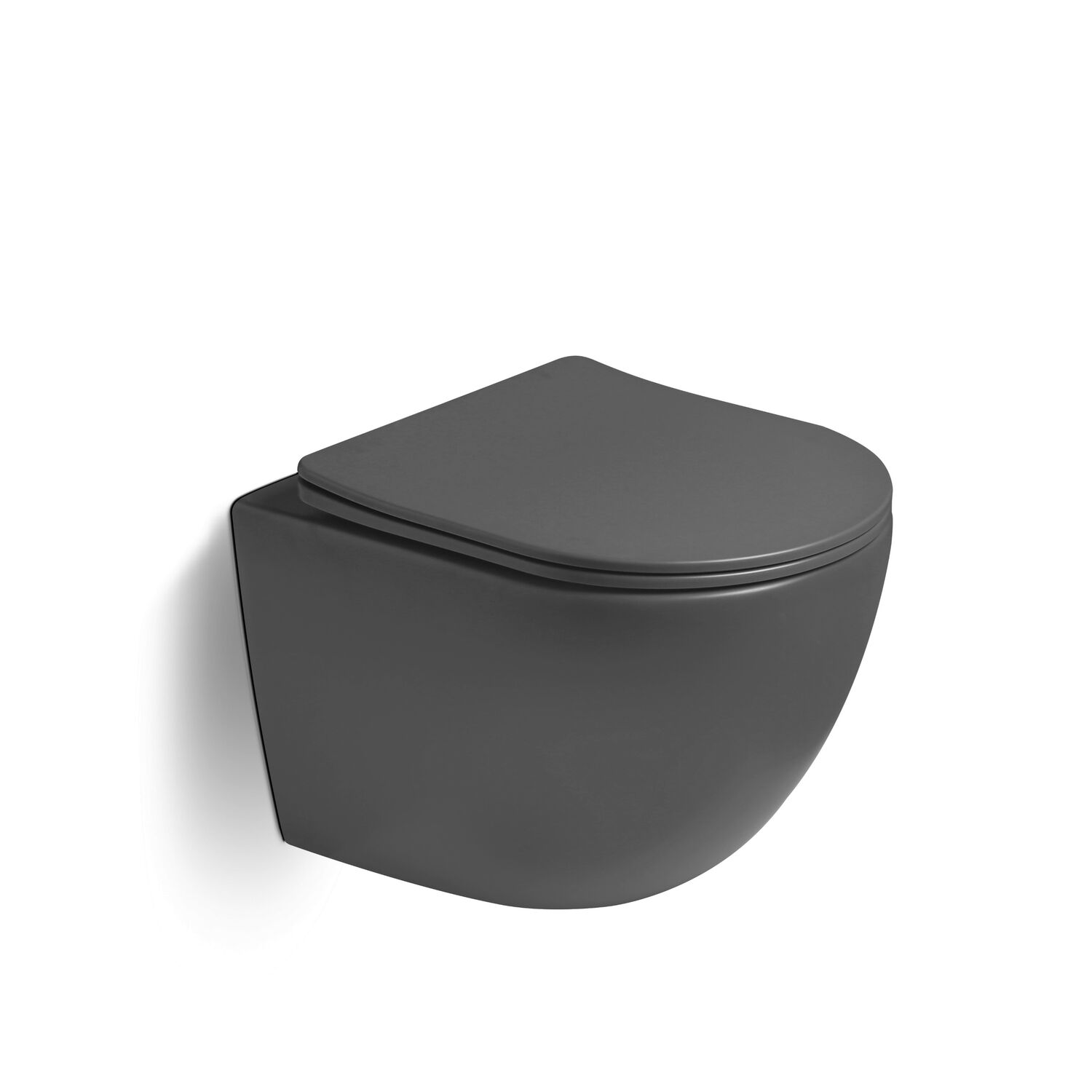 Унитаз Vincea Globo VT1-14STMA подвесной, безободковый, смыв Торнадо, с сиденьем микролифт, цвет антрацит матовый