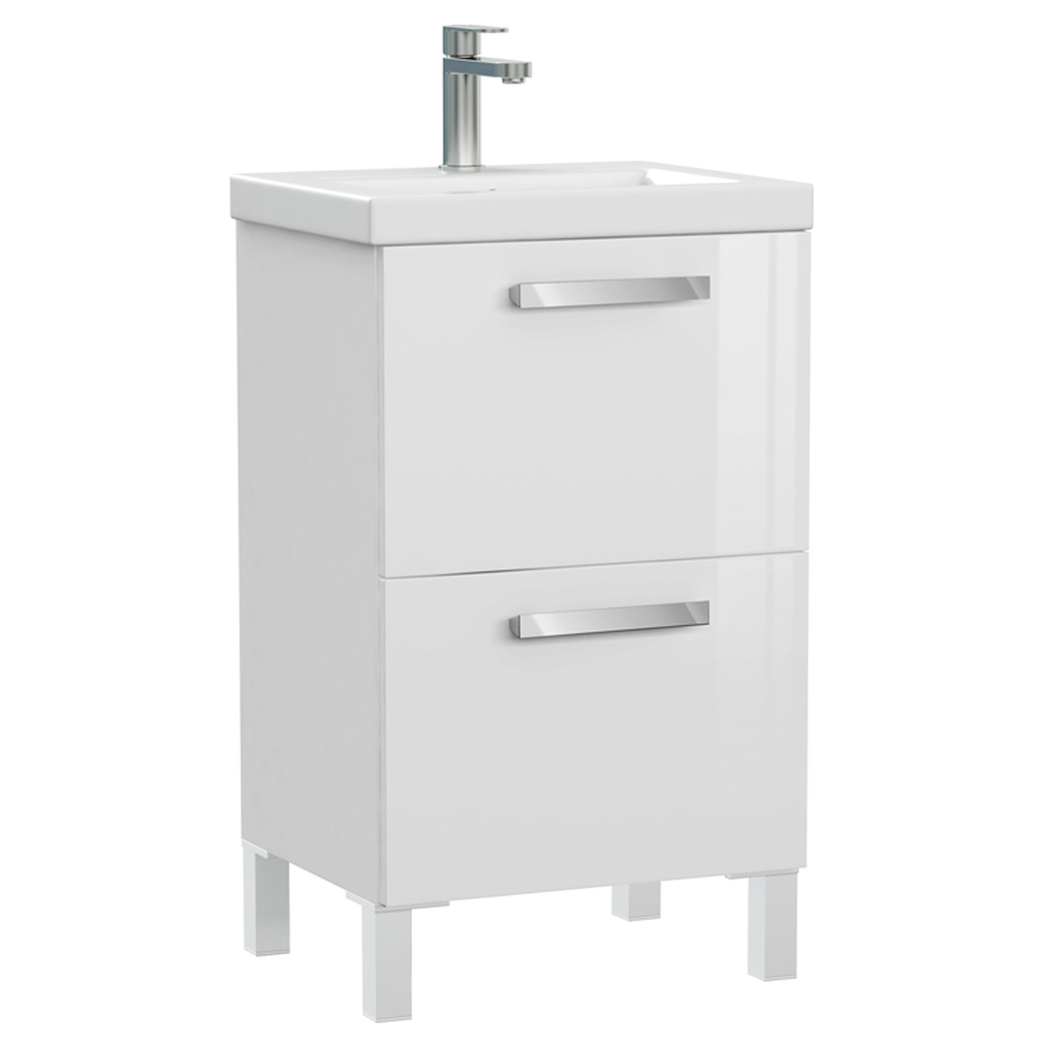 Мебель для ванной Cersanit Melar 50, с раковиной и смесителем, цвет белый - фото 1
