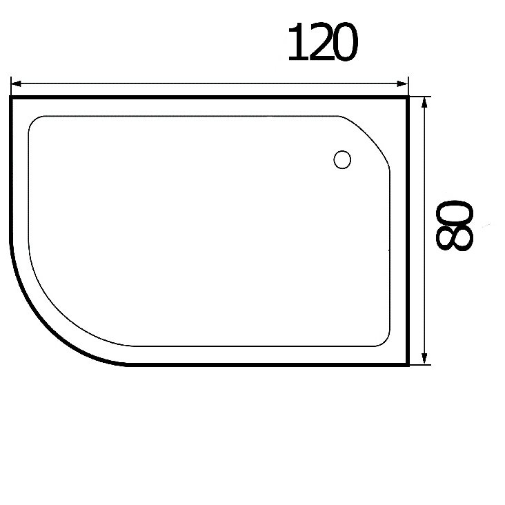 Поддон для душа Wemor 120/80/24 R 120x80, правый, ABS-пластик, цвет белый - фото 1