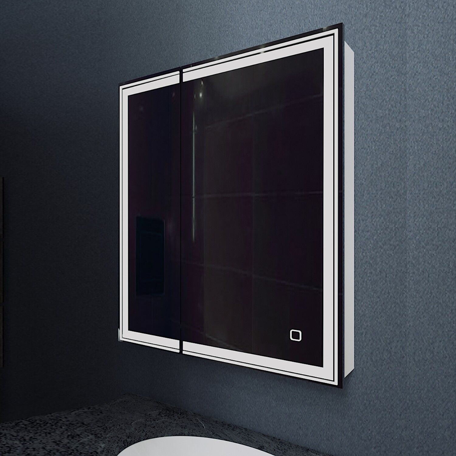 Шкаф-зеркало Mixline Мелис 70x80, правый, с подсветкой, цвет белый - фото 1