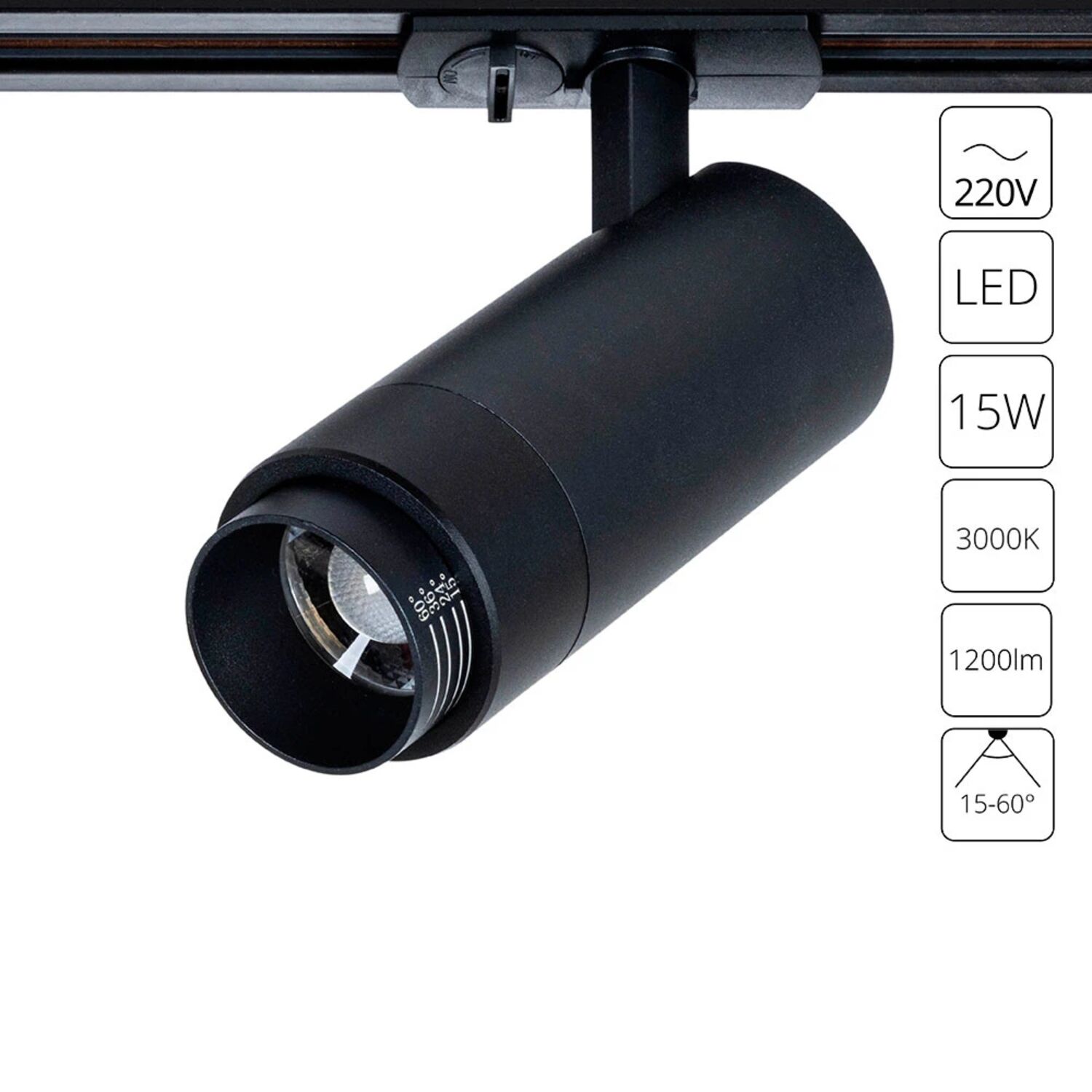 Трековый светильник Arte Lamp Merak A3530PL-1BK, арматура черный 