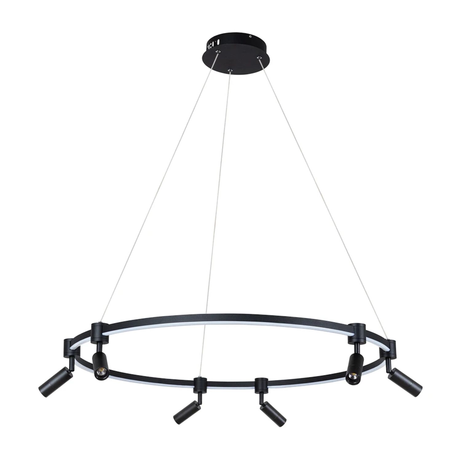 Подвесная люстра Arte Lamp Ring A2186SP-1BK, арматура черная, плафон акрил белый