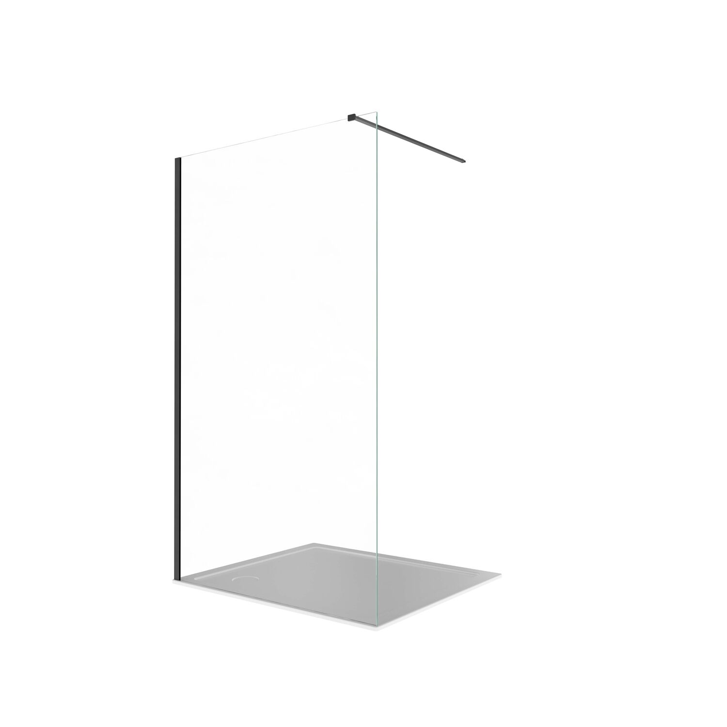 Перегородка для душа Акватек AQ.WI.090.1BL 90x200, стекло прозрачное, профиль черный матовый