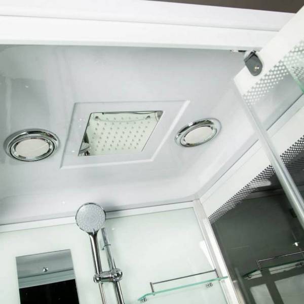 Душевая кабина River Tana 80 80x80, стекло прозрачное, профиль белый, с крышей - фото 1