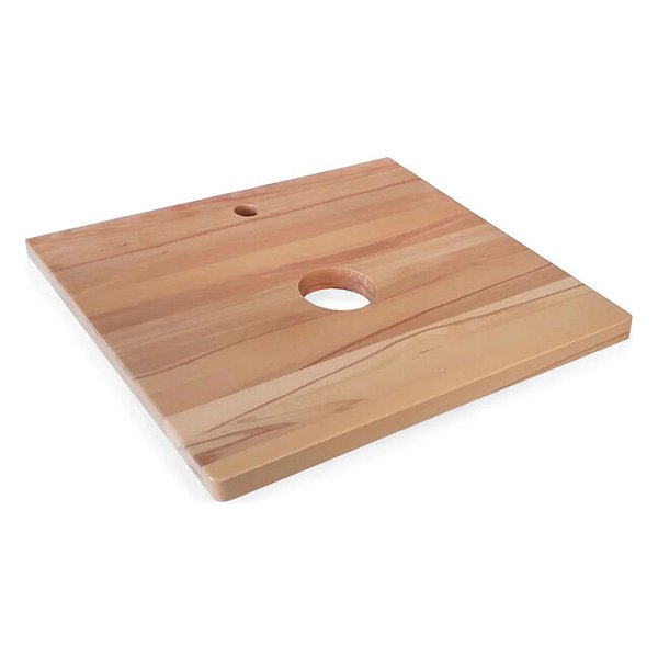 Столешница Jorno для тумбы Wood 60, с отверстиями под раковину и смеситель, цвет светлое дерево