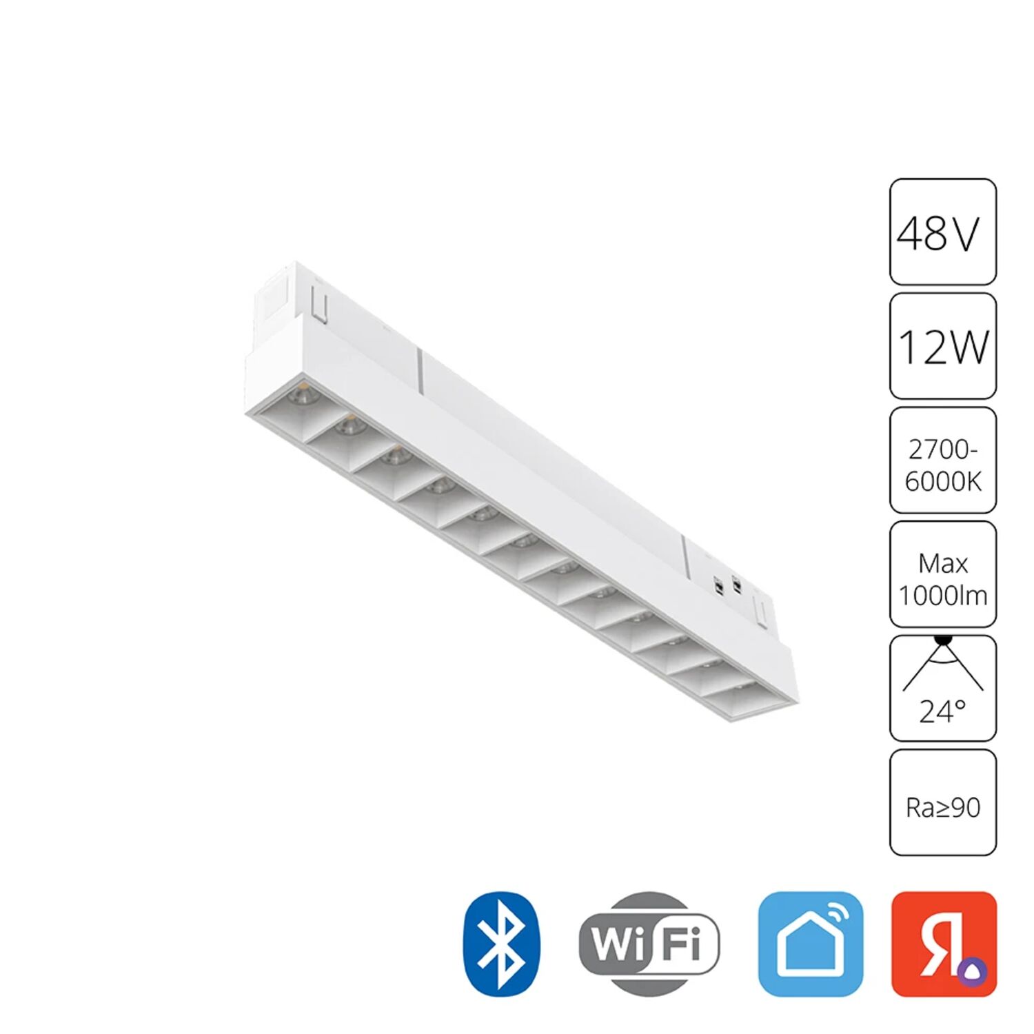 Магнитный трековый светильник Arte Lamp Linea A4694PL-1WH, арматура белая   