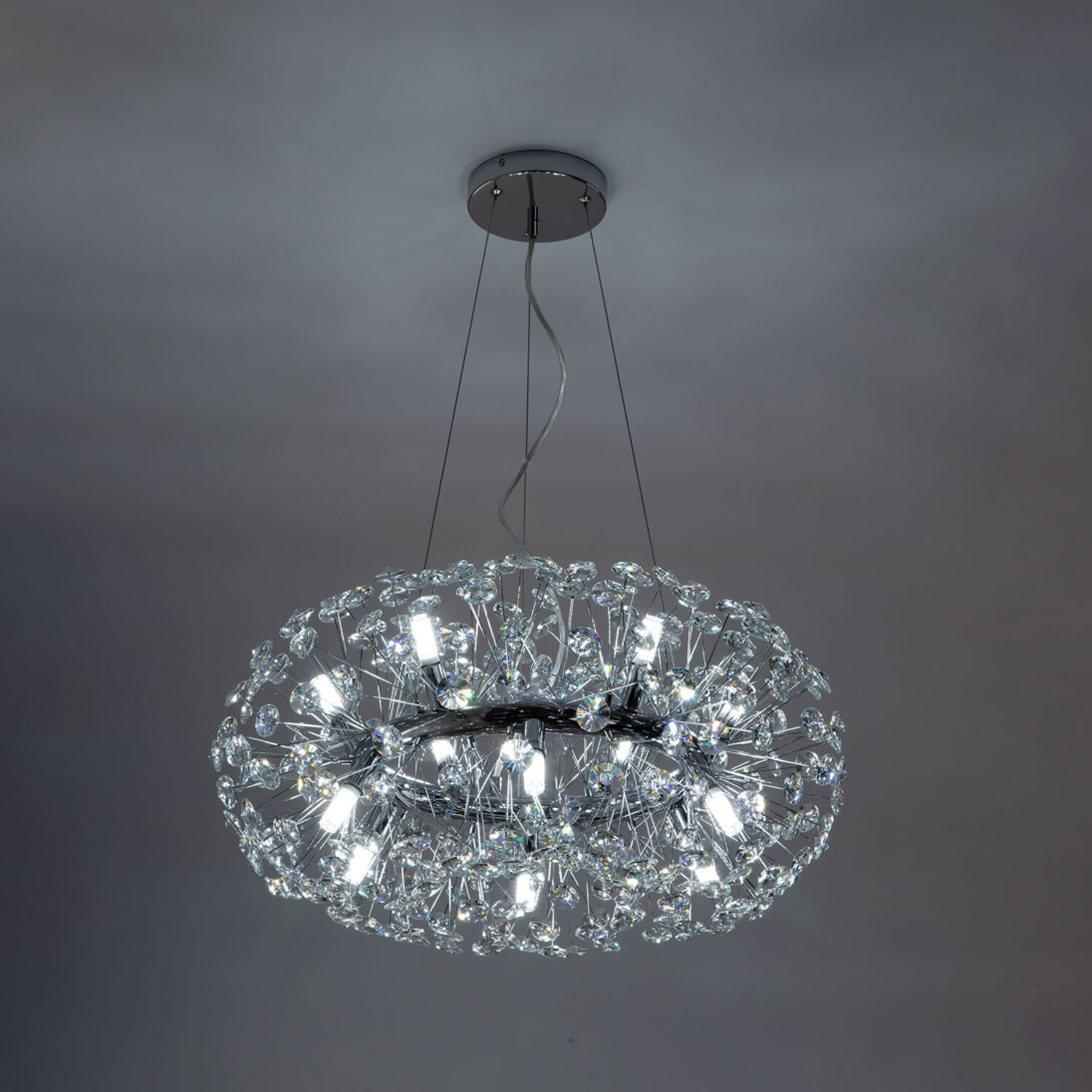 Подвесная люстра Citilux Betsy EL322P12.1, арматура хром, плафоны хрусталь прозрачный - фото 1