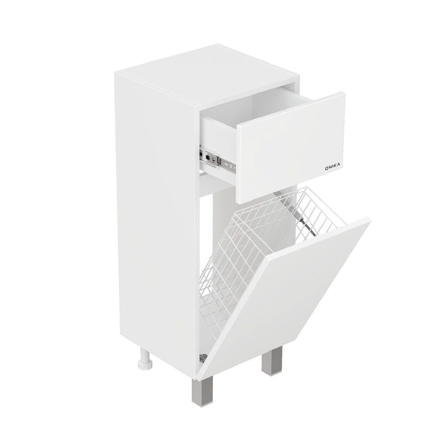 Тумба Оника Милтон 40, с бельевой корзиной, цвет белый