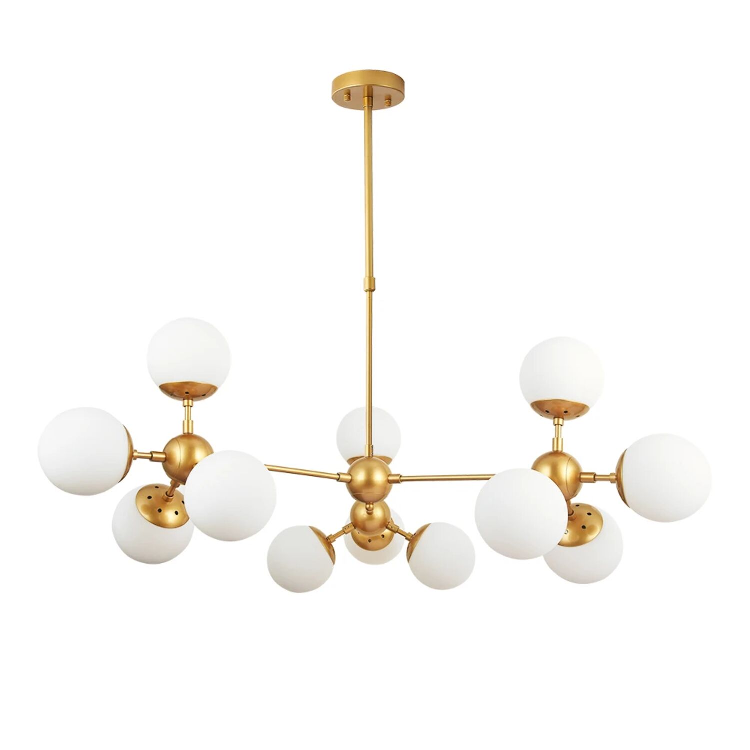 Подвесная люстра Arte Lamp Bolla A1664SP-12GO, арматура золото, плафон стекло белое