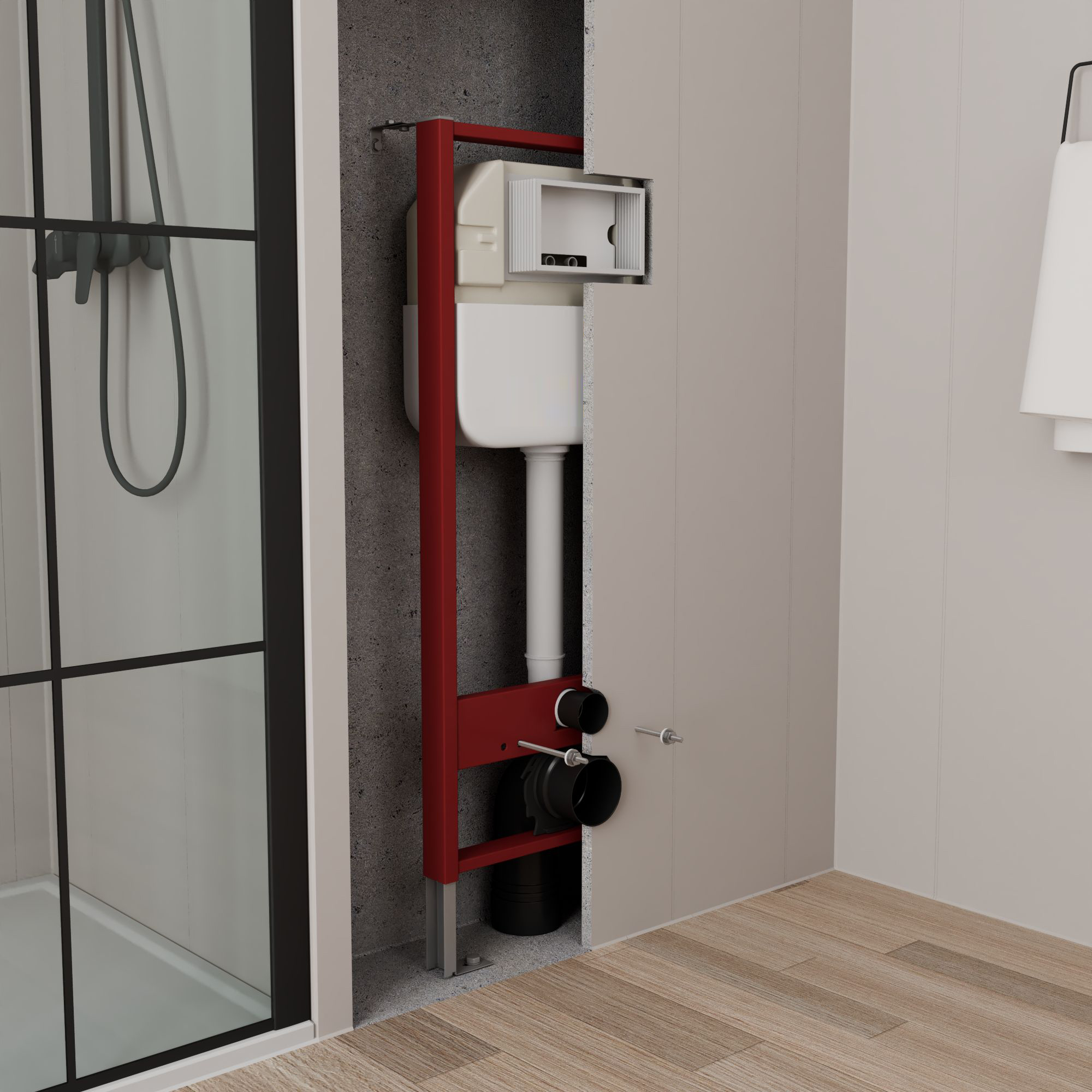 Комплект: Инсталляция JK45045 + Кнопка JK203507BM черная + Stella JK1061016 белый унитаз