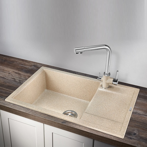 Кухонная мойка Granula GR-7805 CL 78x50, с крылом, цвет классик - фото 1