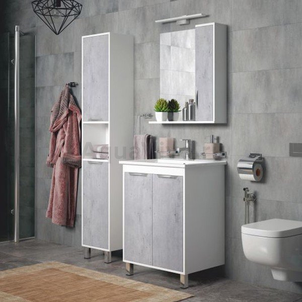 Мебель для ванной Corozo Чикаго 65, цвет белый / бетон