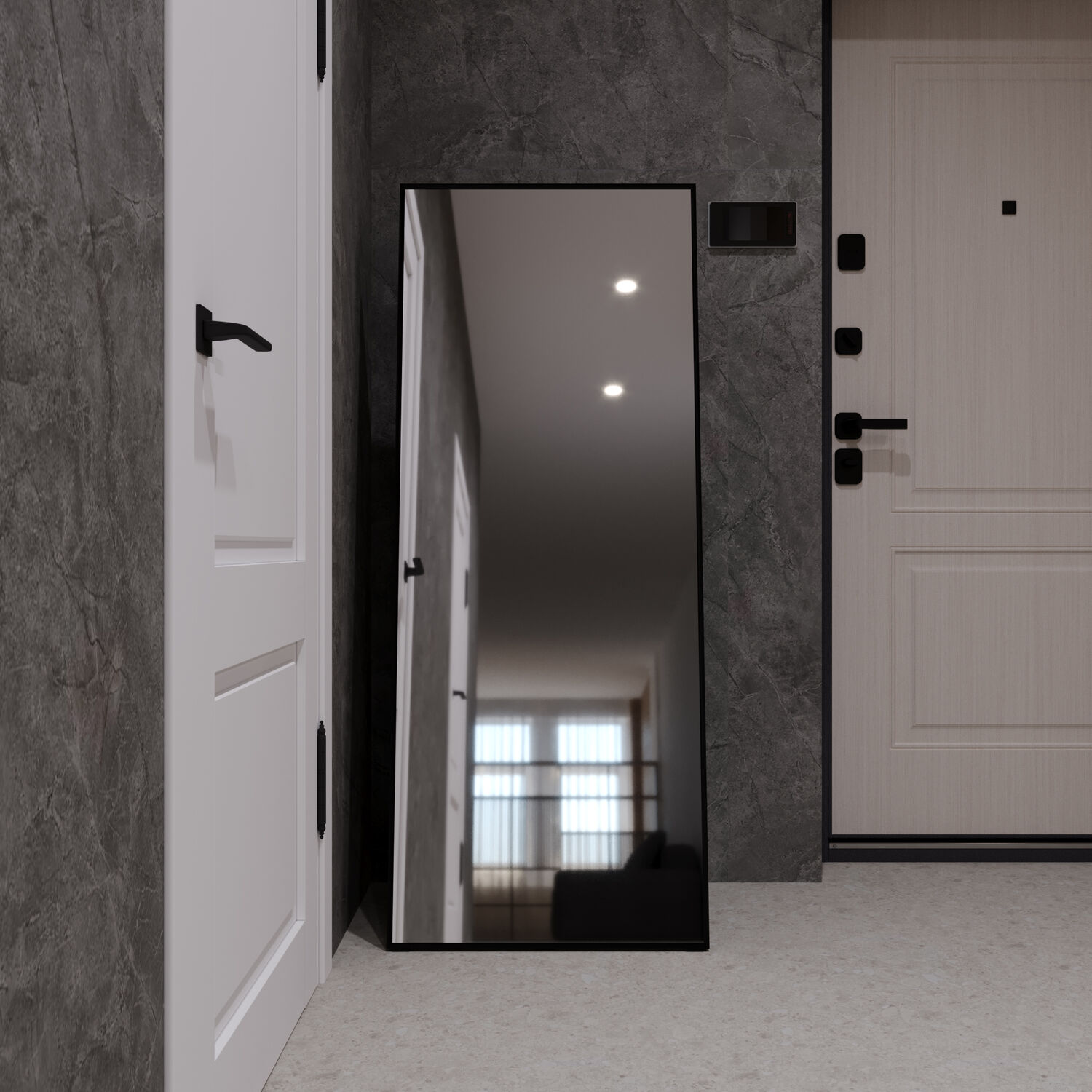 Зеркало Mixline Графика 60x150 напольное, цвет черный