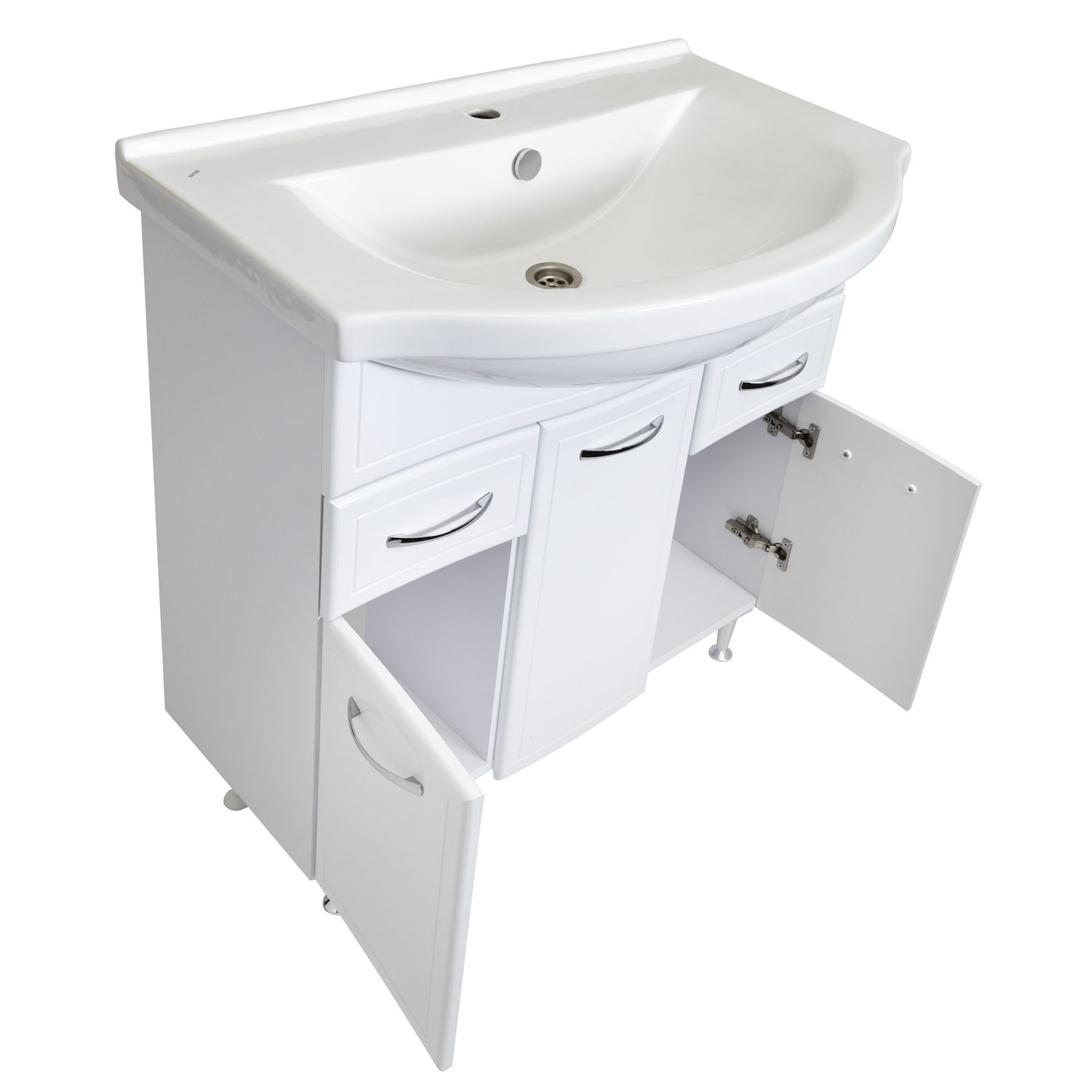 Мебель для ванной Stella Polar Концепт 80, 2 ящика, напольная, цвет белый - фото 1