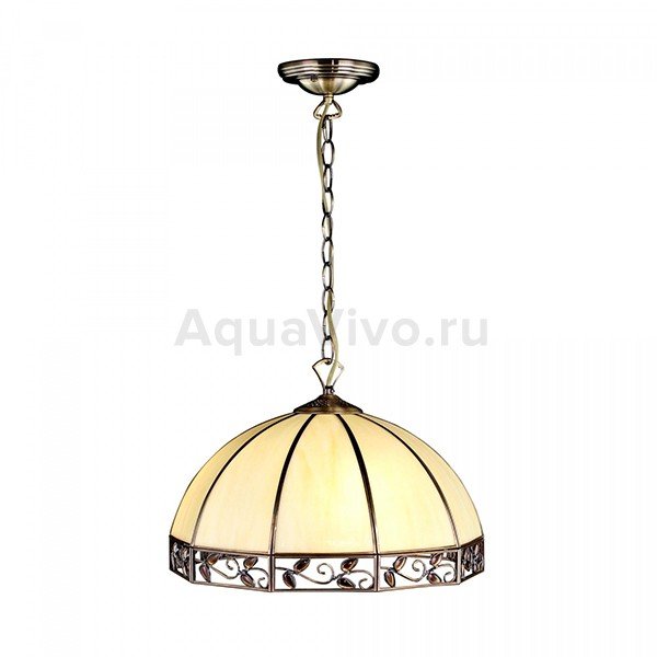 Подвесной светильник Citilux Шербург-2 CL440231, арматура бронза, плафон стекло бежевое, 40х40 см