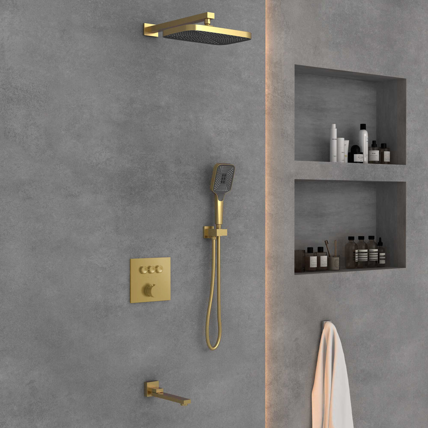 Душевой комплект Vincea VSFW-4311BG, встраиваемый, цвет брашированное золото - фото 1