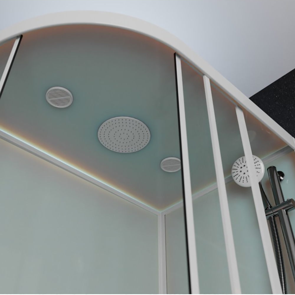 Душевая кабина Frank F412/1 R М White 120x80, правая, с полотенцедержателем, стекло матовое, профиль белый