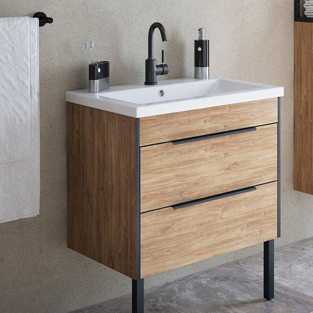 Мебель для ванной Corozo Форест 60 Z2, подвесная/напольная, цвет дуб канзас коричневый - фото 1