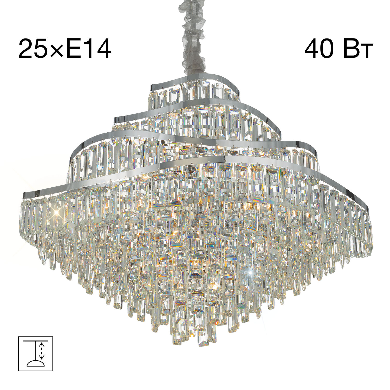 Подвесная люстра Citilux Naiad CL315191, арматура хром