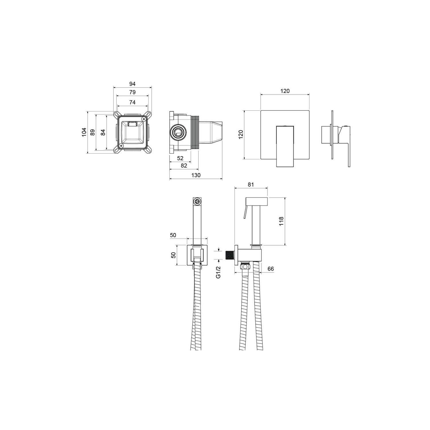 Гигиенический душ Акватек Либра AQ1619CR, со смесителем, цвет хром - фото 1