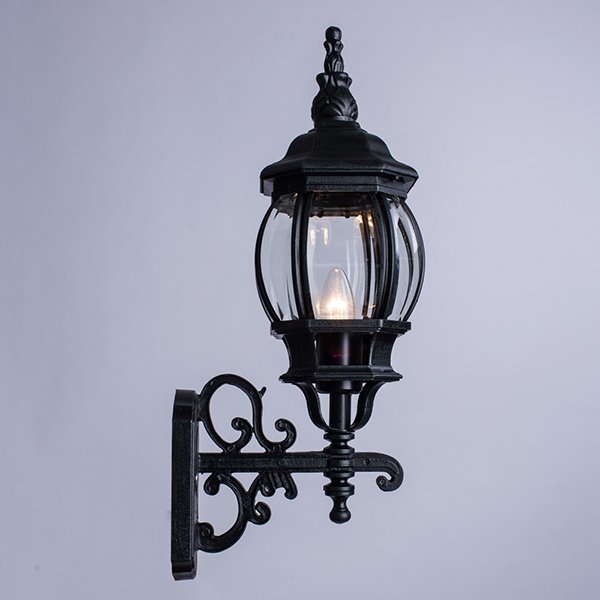 Настенный фонарь уличный Arte Lamp Atlanta A1041AL-1BG, арматура зеленая, плафон стекло прозрачное, 16х23 см - фото 1