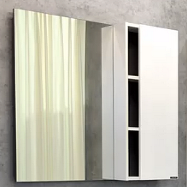 Шкаф-зеркало Comforty Милан 90, правый, цвет белый глянец - фото 1