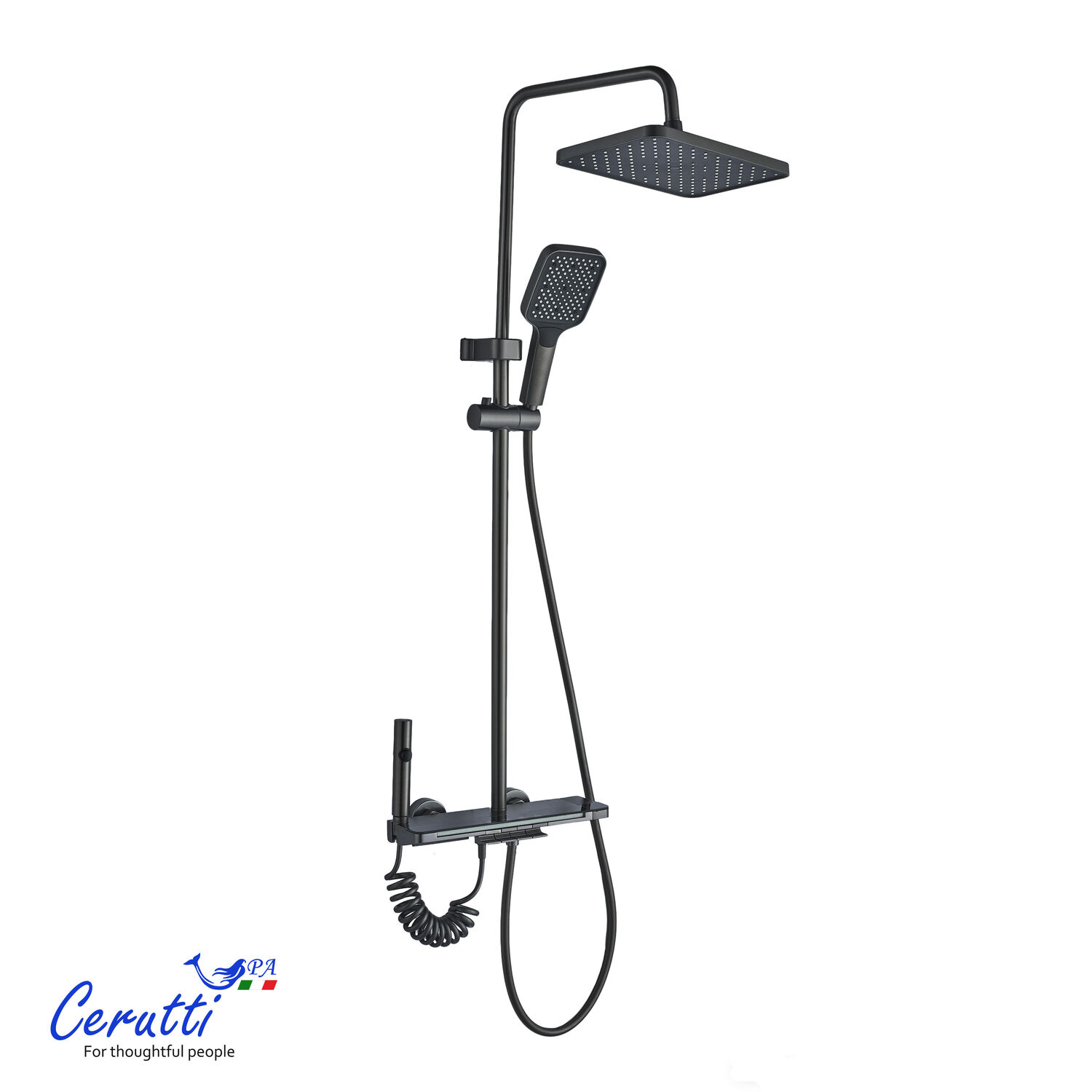Душевая стойка CeruttiSPA Tore, с подсветкой, цвет графит