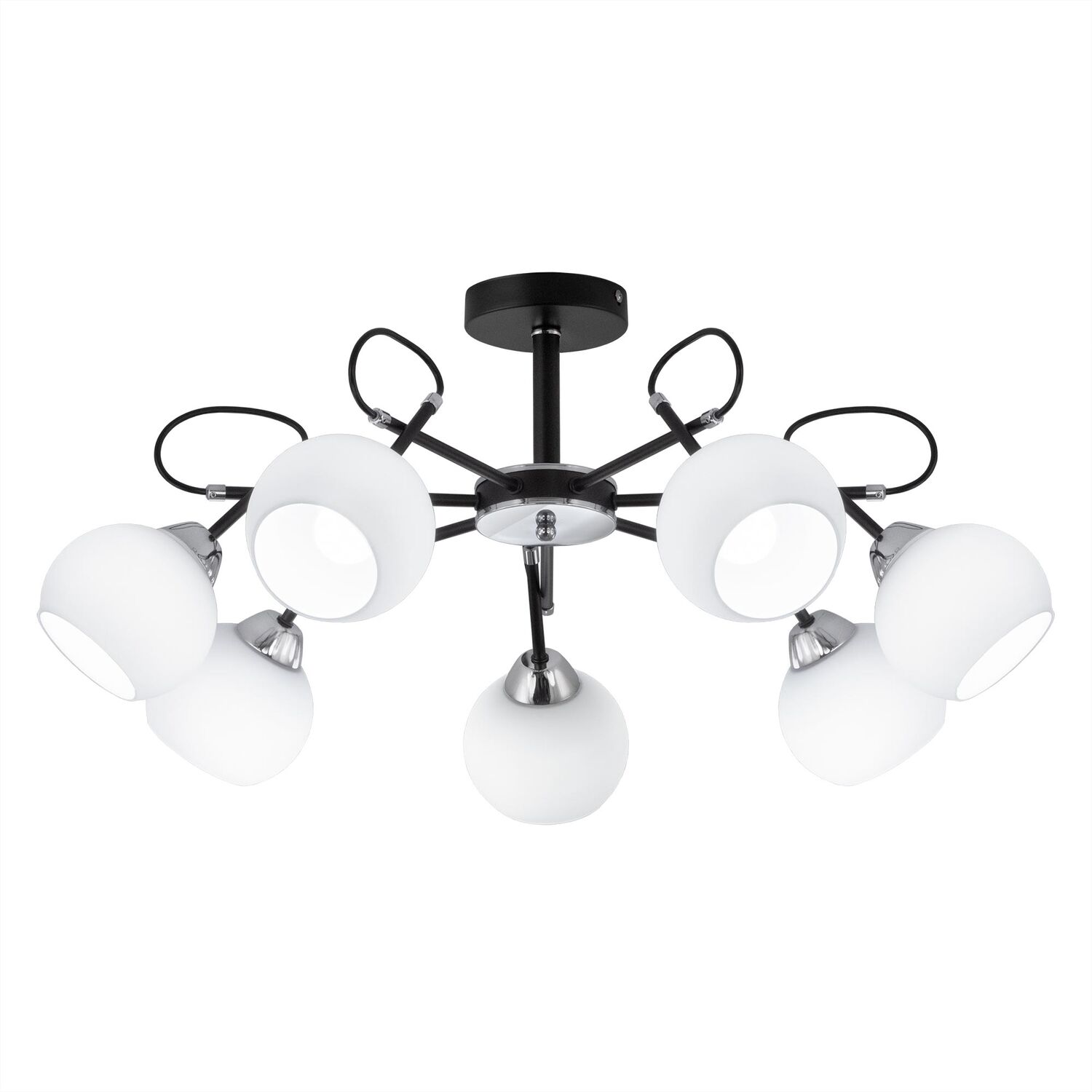 Потолочная люстра Citilux Стивен CL141271, арматура черная, плафоны стекло белое