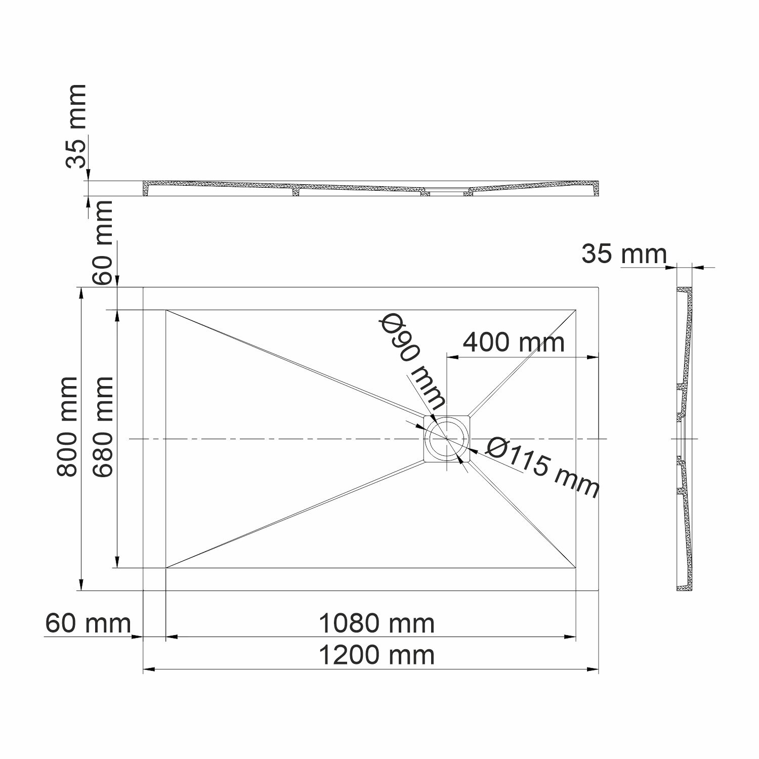 Поддон для душа WasserKRAFT Aller 10T06 120x80, искусственный камень, цвет слоновая кость матовая - фото 1
