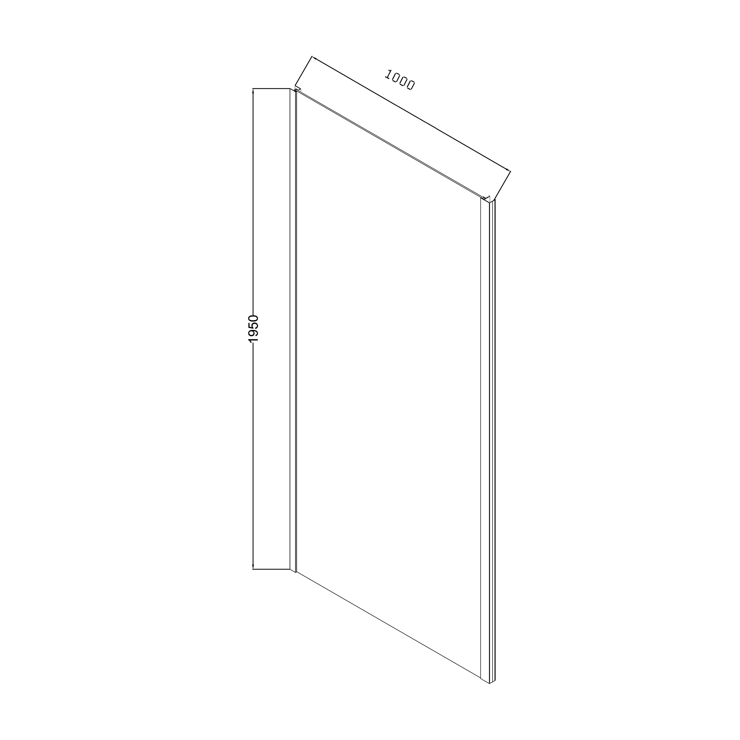 Душевая дверь Niagara Nova NG-64-10A 100x195, стекло прозрачное, профиль хром