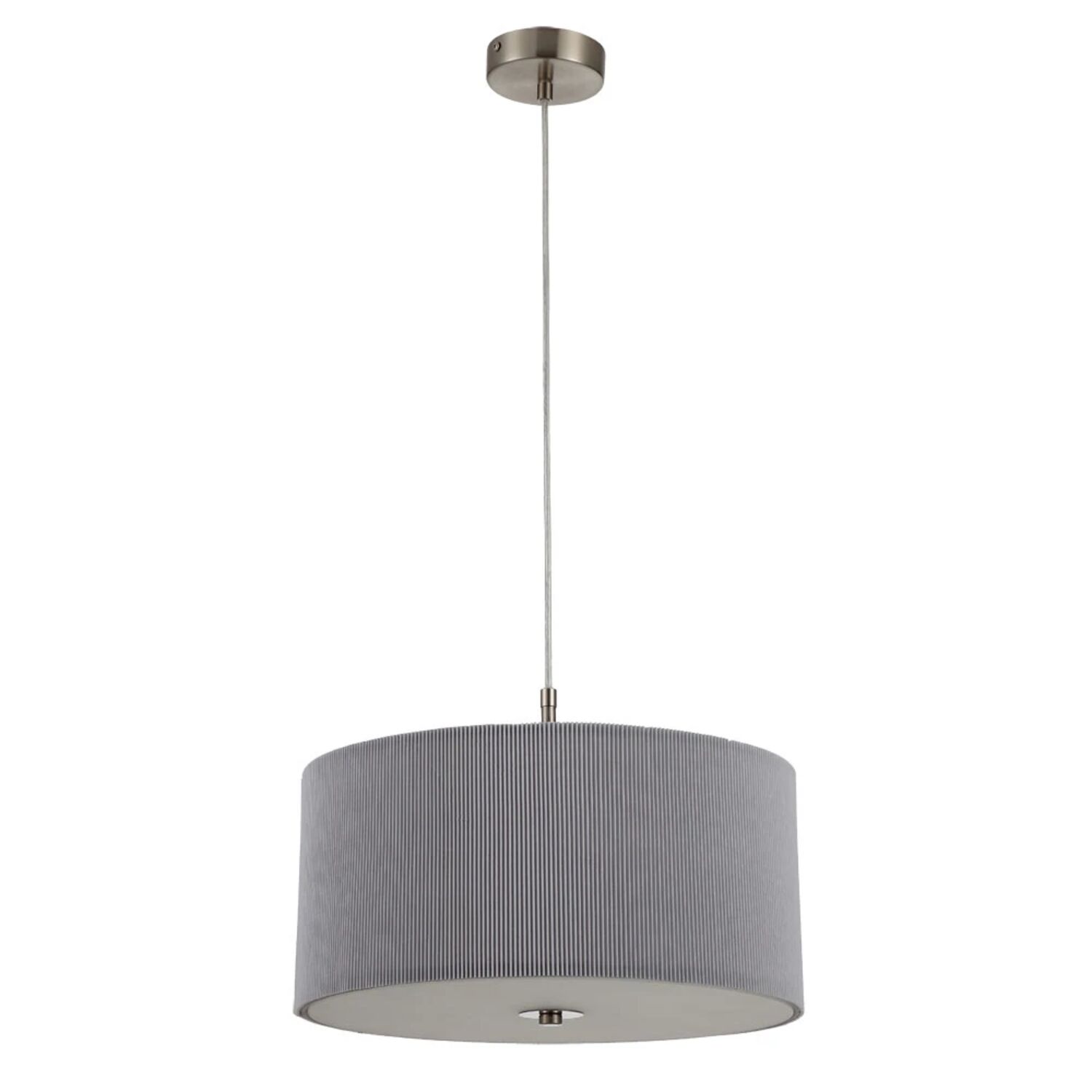Подвесной светильник Arte Lamp Mallorca A1021SP-3SS, арматура матовое серебро, плафон ткань серая