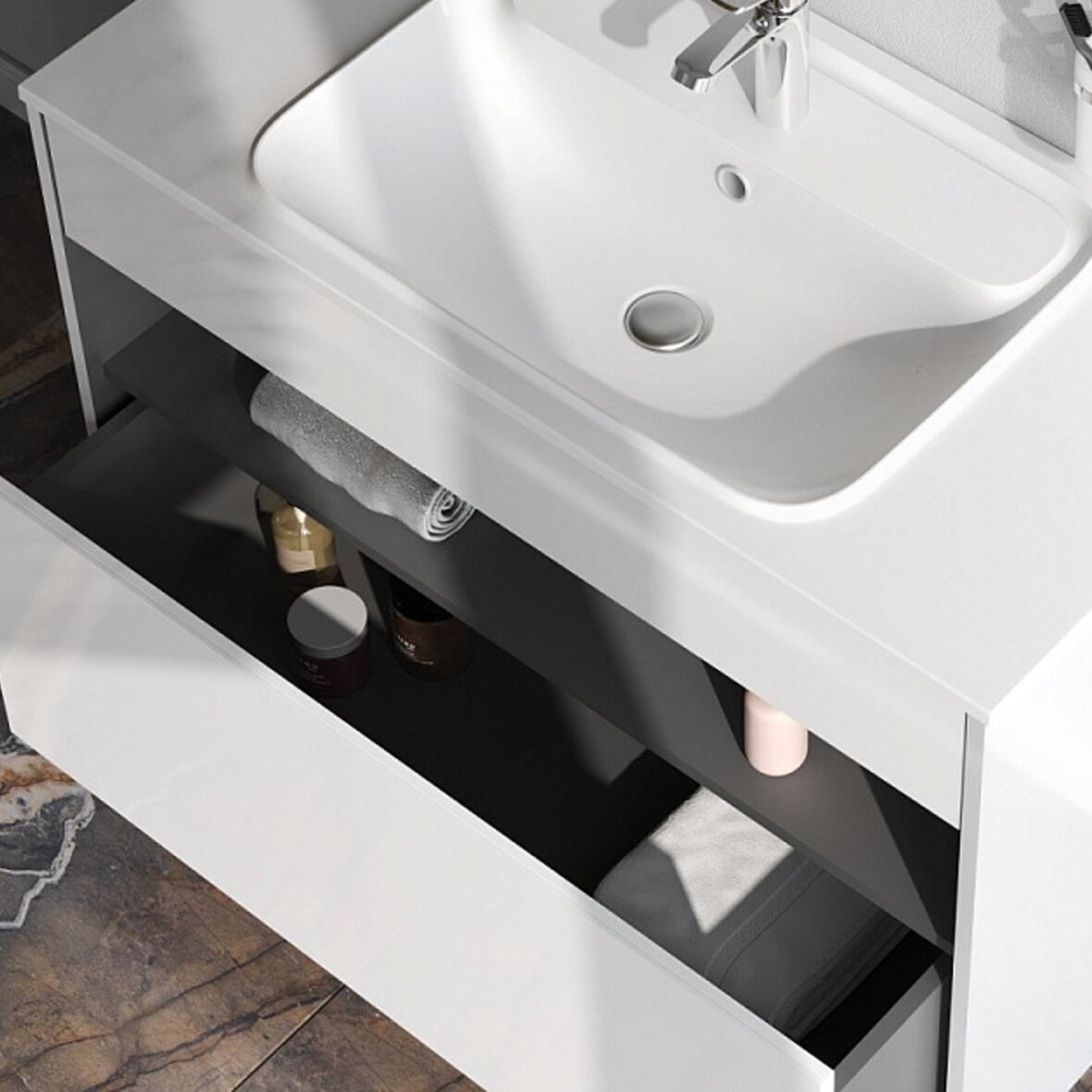 Тумба под раковину AM.PM Func 100, цвет белый глянец - фото 1