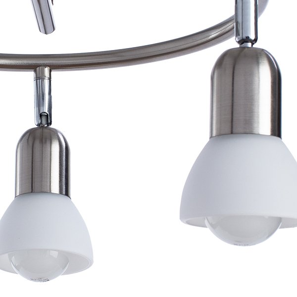 Спот Arte Lamp Falena A3115PL-3SS, арматура серебро, плафоны стекло белое, 30х30 см