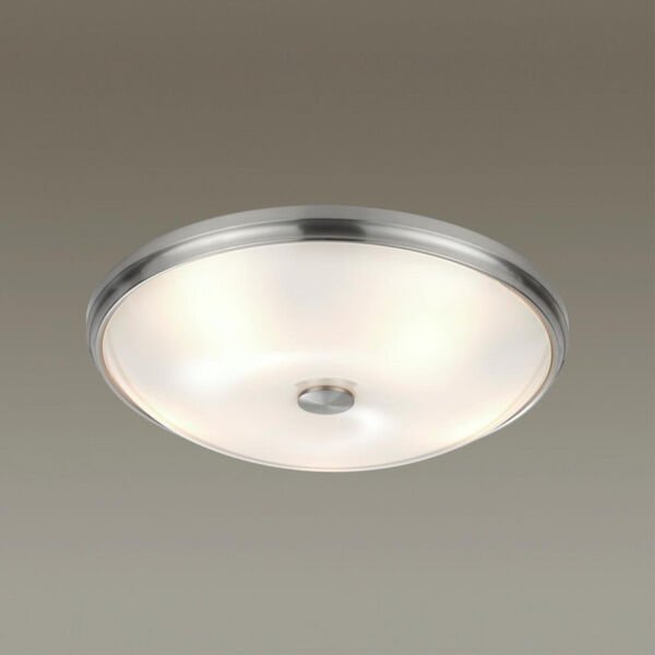 Настенно-потолочный светильник Odeon Light Pelow 4957/5, арматура никель, плафон стекло белое - фото 1