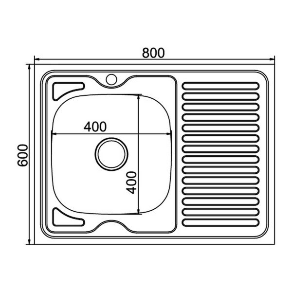 Кухонная мойка Mixline 528016 80x60, с крылом, левая, цвет хром  - фото 1