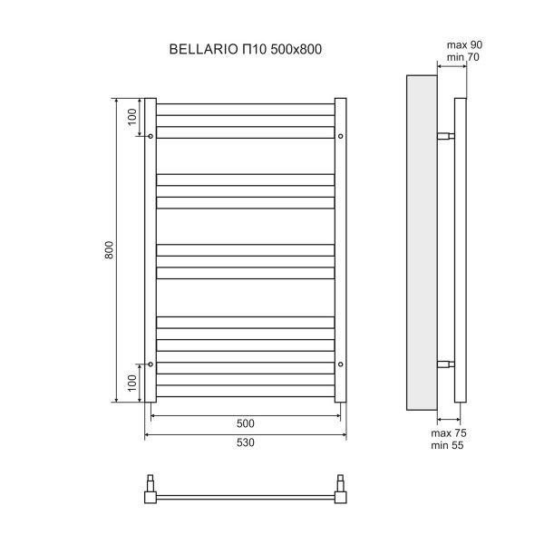 Полотенцесушитель Lemark Bellario П10 50x80 водяной - фото 1