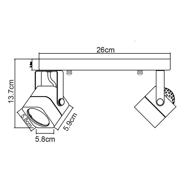 Спот Arte Lamp Lente A1314PL-2CC, арматура хром, плафоны металл хром, 26х6 см