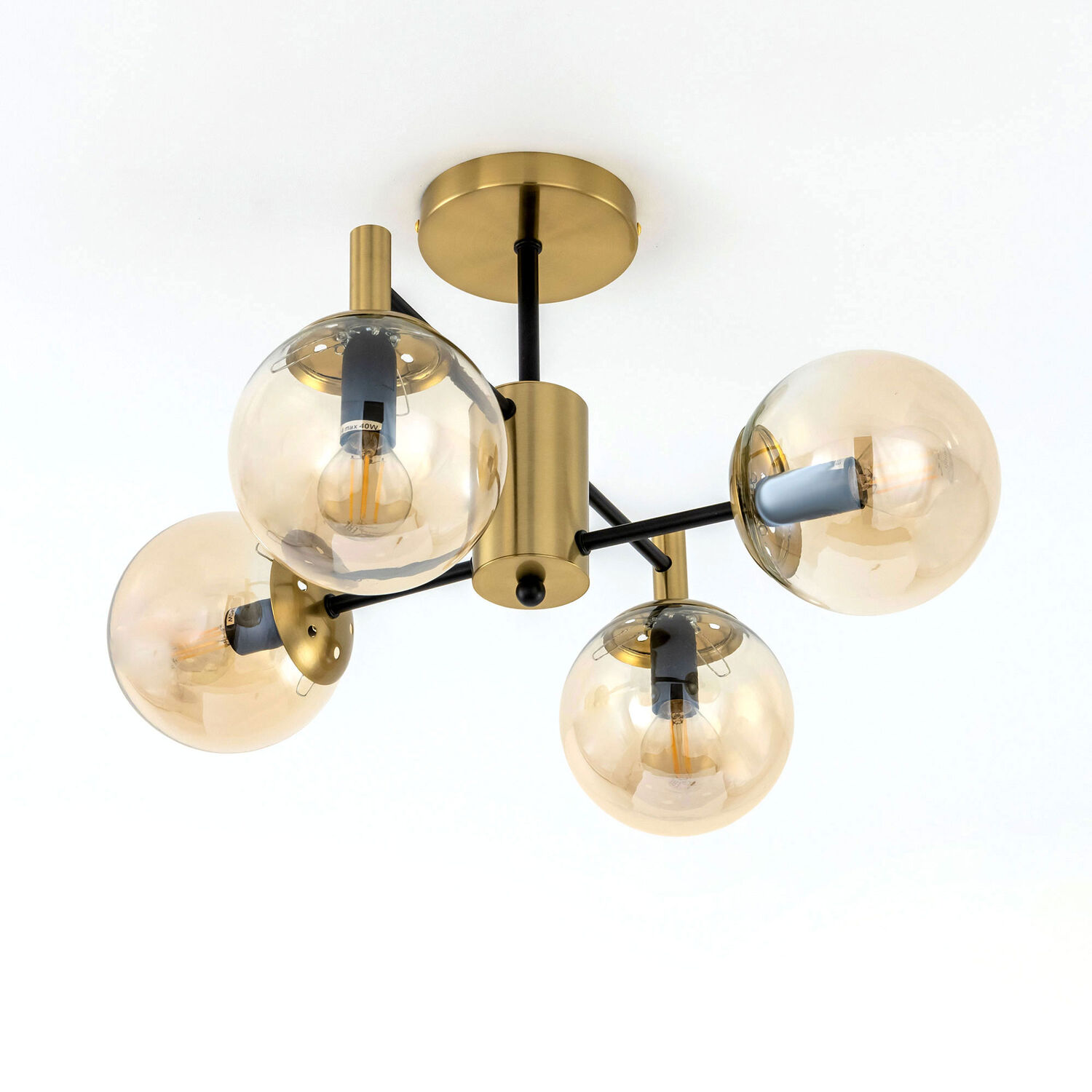 Потолочная люстра Citilux Шарлиз CL143143, арматура черная / бронза, плафоны стекло прозрачное - фото 1