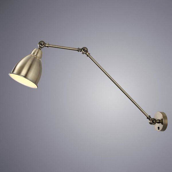 Бра Arte Lamp Braccio A2055AP-1AB, арматура бронза, плафон металл бронзовый